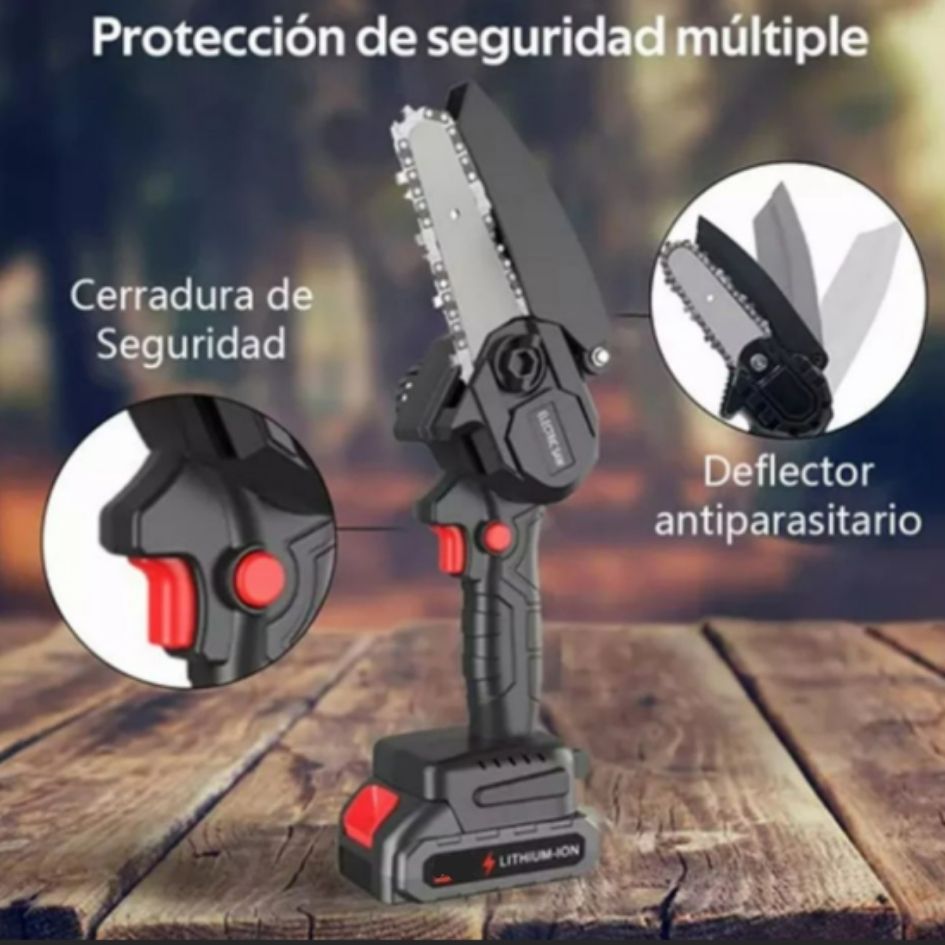 Potente Mini Motosierra Inalámbrica